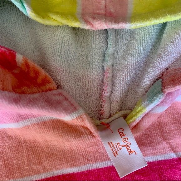 Cat&Jack Striped Hooded Swim Cover up - Picture 3 of 3